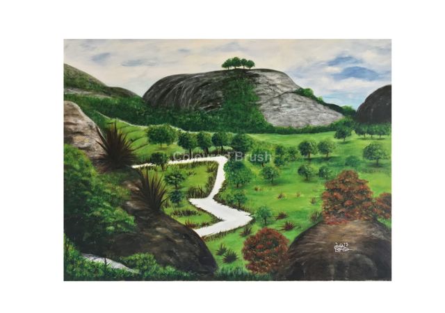 2017 - "PEDRA DO CRUZEIRO " Acrylic painting on canvas 3D 100% cotton Hand painted Dimensions 0.60x0.80M Ready to hang