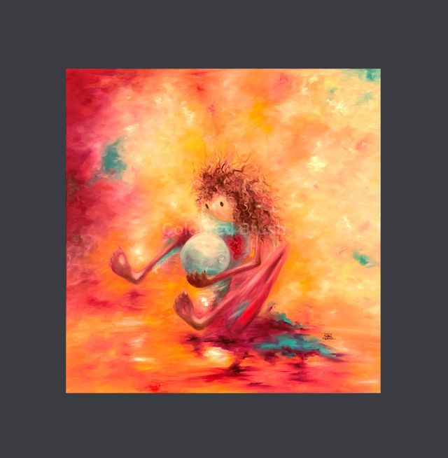 2021 - "Luz" This work was inspired by a positive message that I received from a loved one. For this reason this painting is very special to me. Without leaving home, I was able to make an internal journey without limits in time and imagination. I revisited places that were recorded in my memory and memories that I keep in my heart. All of this is properly recorded. Having the power through my work, being able to provoke reflections and awaken previously dormant sensations. I am immensely happy with this answer, it is the greatest recognition I could have. Technuique Oil, handpainted 3D, dimensions 0.70 x 0.70. Not available.