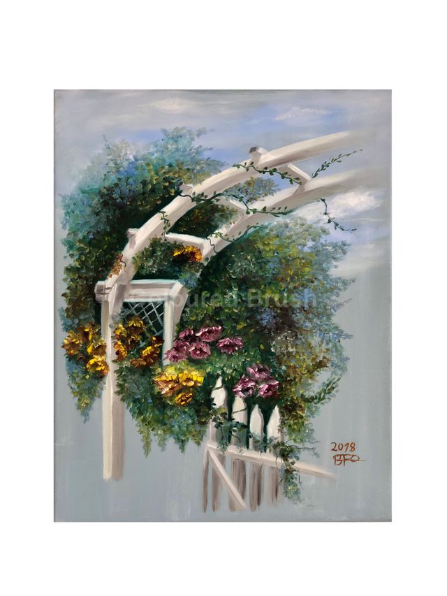 2018, "Pergola" - Oil (Wet on Wet) on canvas. Dimensions 0.40 x 0.60m. 
