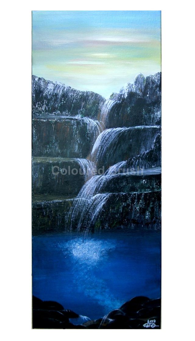 2014 - Waterfall in Layers - Acrylic. Dimensions: 1.0X0.50M Hand painted in acrylic (Not available)