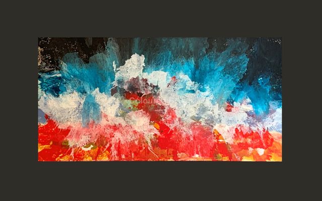 2020 - "Seabed" Acrylic hand painted on 3D canvas. Dimensions 1.00 x 0.50 m.