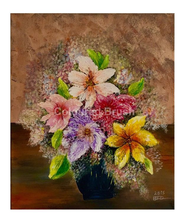 2015 - " Creative Art", Palette Knife Flower, acrylic on canvas 3D. Dimensions 0,50x0,50M. Ready to hang.