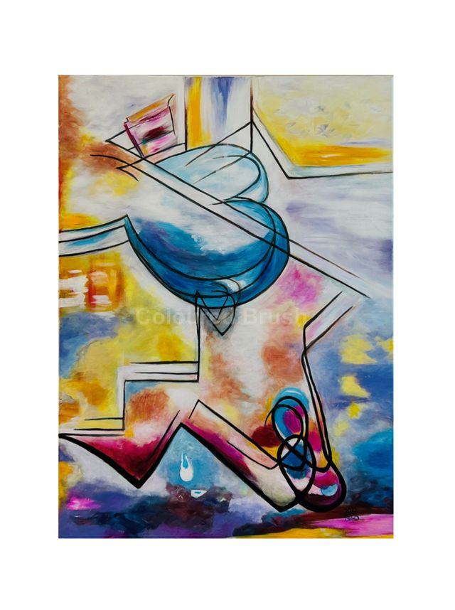 Acrylic hand painted. Dimensions 0.70 x 0.50 m.
