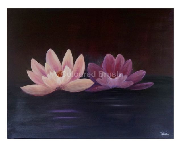 2013 – "Lotus flowerS". Technique acrylic on canvas, dimensions, 1.0x080M. ( Not available ).