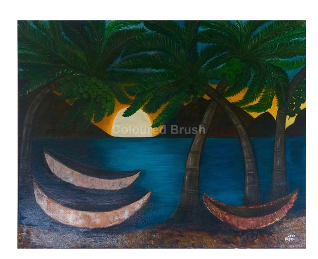 2013 – The Canoes. Acrylyc technique, dimensions 0,90×0,70M. 3D canvas, ready to hang. (Not available).