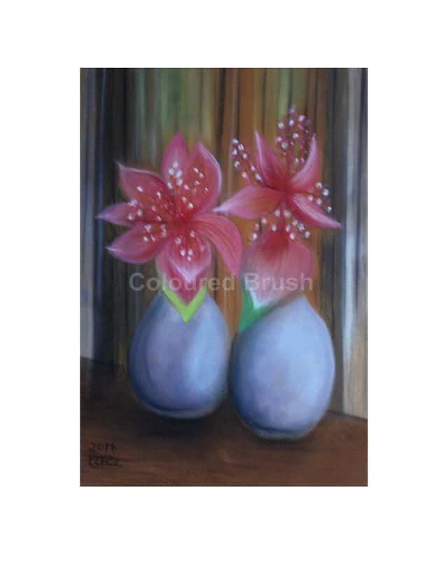 2017, "PEARL FLOWERS". Technique: Dry Pastel Chalk on Specific Paper Dimensions: 0,40 x 0,50m. (Not available)