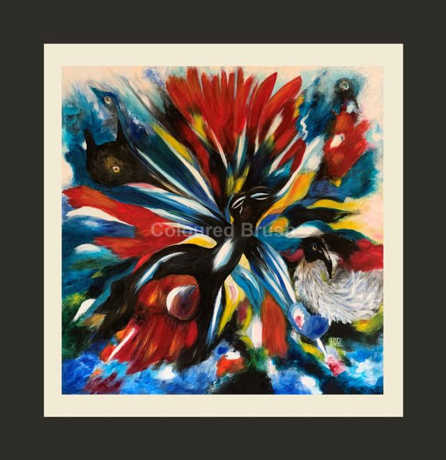 2019, "Blue Heart". Painting is not just the time spent on canvas, but the result of a personal journey. Forms of balance, harmony of color, material and light, sometimes figurative, sometimes abstract, normally this style of painting is a game in which you learn to look, memorizing to retain only the essentials to express the emotion you receive. Nature inspires feelings, so I try to master the material to express my feelings and not copy the pattern. In this work, I don"t try to explain or understand things, my approach is instinctive. This painting reflects a world that alludes to a personality in an environment of peace and emotion. The color combinations: blue, yellow and red can give a very attractive visual effect. This harmony provides high visual contrast while conserving color balance and richness. Acrylic hand painted on 3D canvas. Dimensions 0.90 x 0.90 m, ready to hang. 