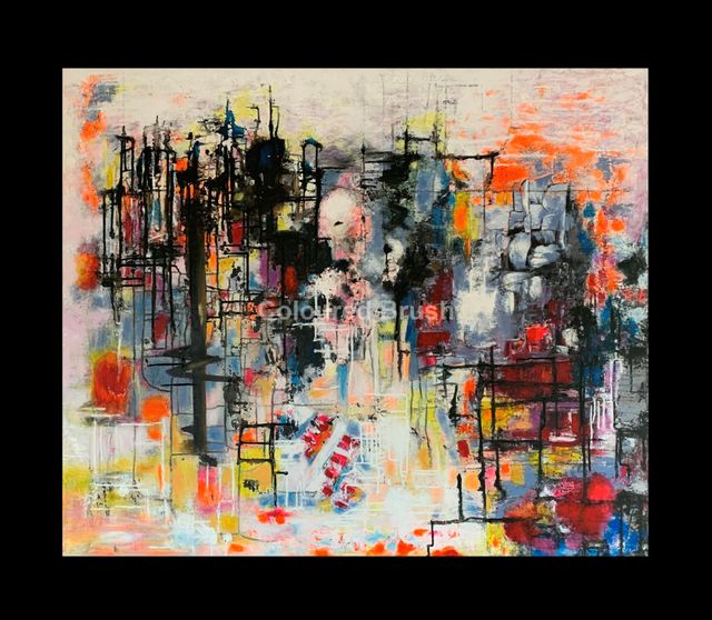 2020, "Silhueta" The process of creating art gave me what I wanted - endless ways of expressing myself. During the creating process, I don"t limit myself to a specific style. Abstract contemporary acrylic painting, Hand painted on canvas, Mixed technique. Palette knife, brush in combination with dripping funnel. Modern art for your home or office. Dimensions 1.20 x 1.00 m, ready to hang. Not available.