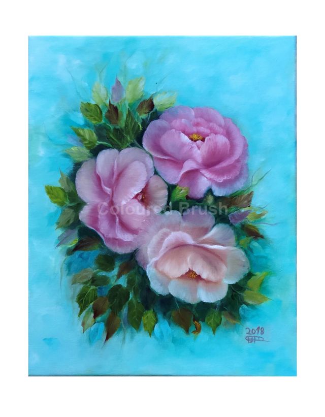 2018, "Dedicated Roses" - Oil (Wet on Wet) on canvas. Dimensions 0.40 x 0.60m. (not available)