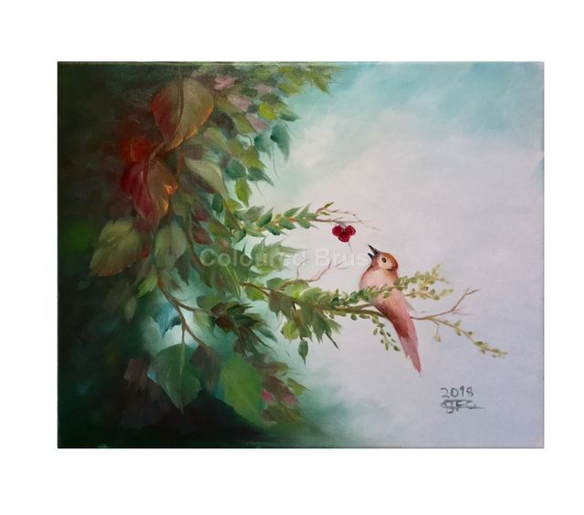2018, "Attractive Berry" - Oil (Wet on Wet) on canvas. Dimensions 0,40 x 0,60m. (Not available).