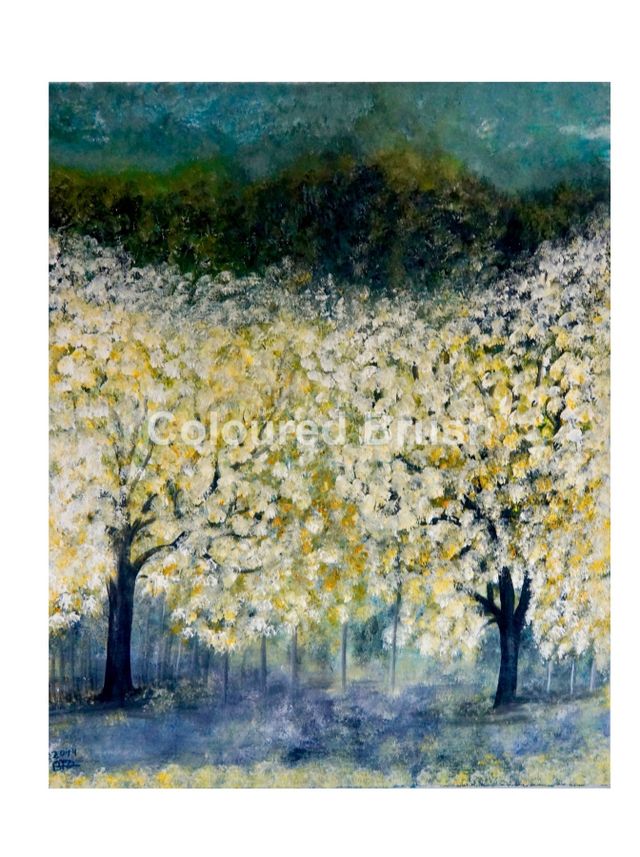 2015 – "Fog on Trees", acrylic technique, dimensions 0,90×0,70M. 3D canvas, ready to hang. (Not availale)