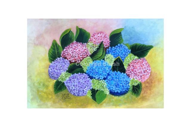 2017, Hydrangea Leaf Technique: Watercolor on Specific Paper Dimensions: 0,40 x 0,50m