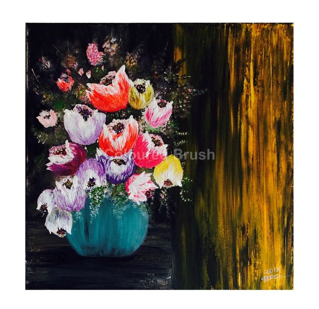 2015 -"Contrast of colour” technique spatula with acrylic, dimensions 0,50x0,50M. 3D canvas ready to hang. (Not available).